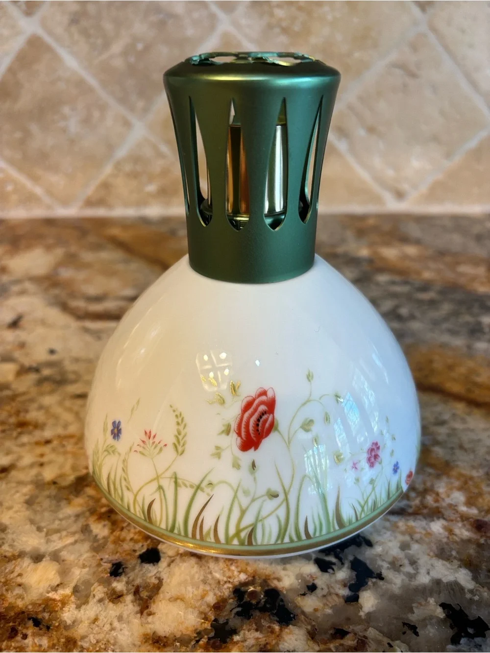 Vintage Lampe Berger Paris Haviland Limoges Floralies Pattern Fragrance Lamp